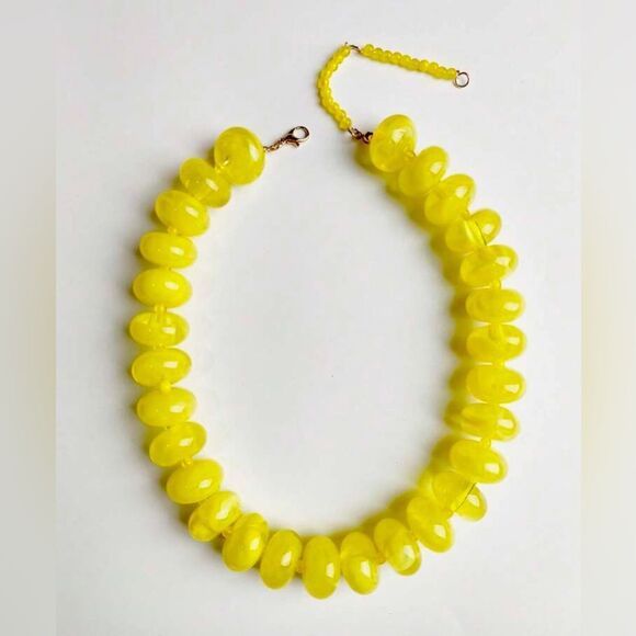 Anthropologie Jewelry - Vibrant Yellow Beaded Necklace Q275